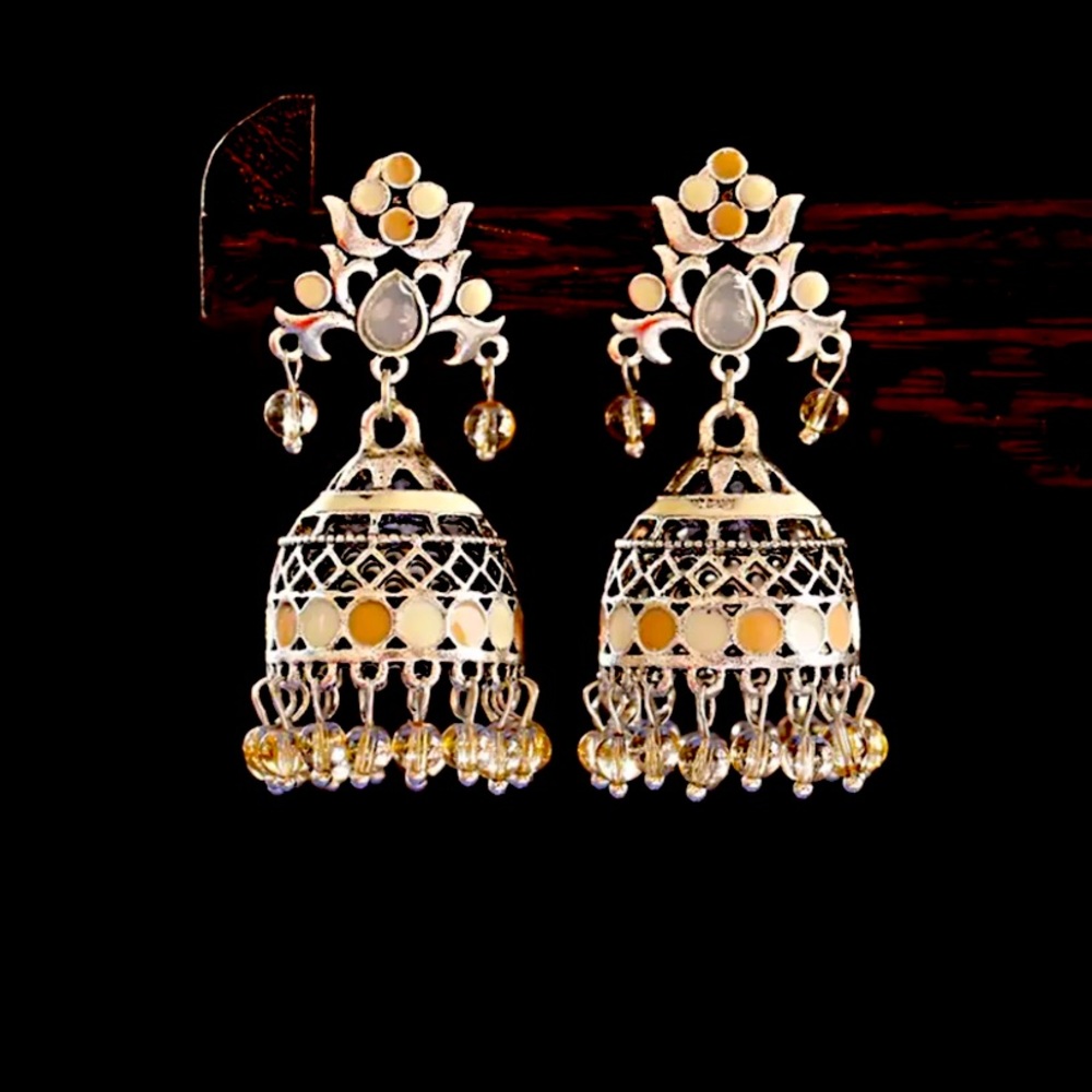 Indian Pakistani Afghani Boho vintage Ethnic Drop Earrings Jhumka 💕